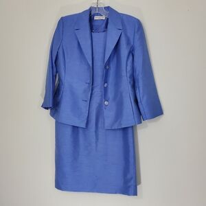 Amanda Smith Purple Dress and Jacket Set, Size 4P